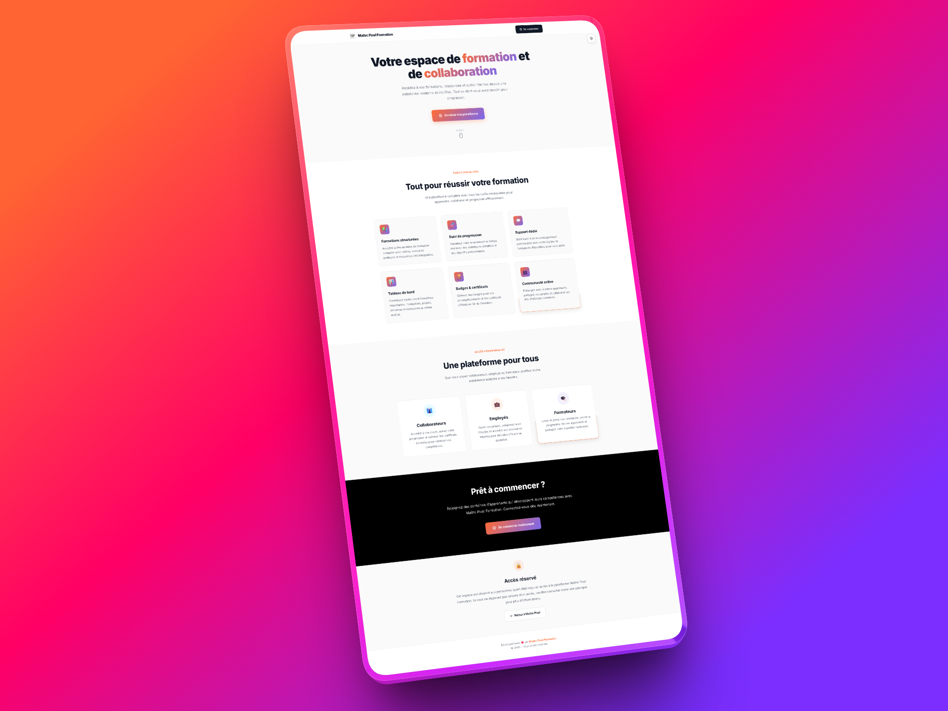 Plateforme E-Learning - Vue 1
