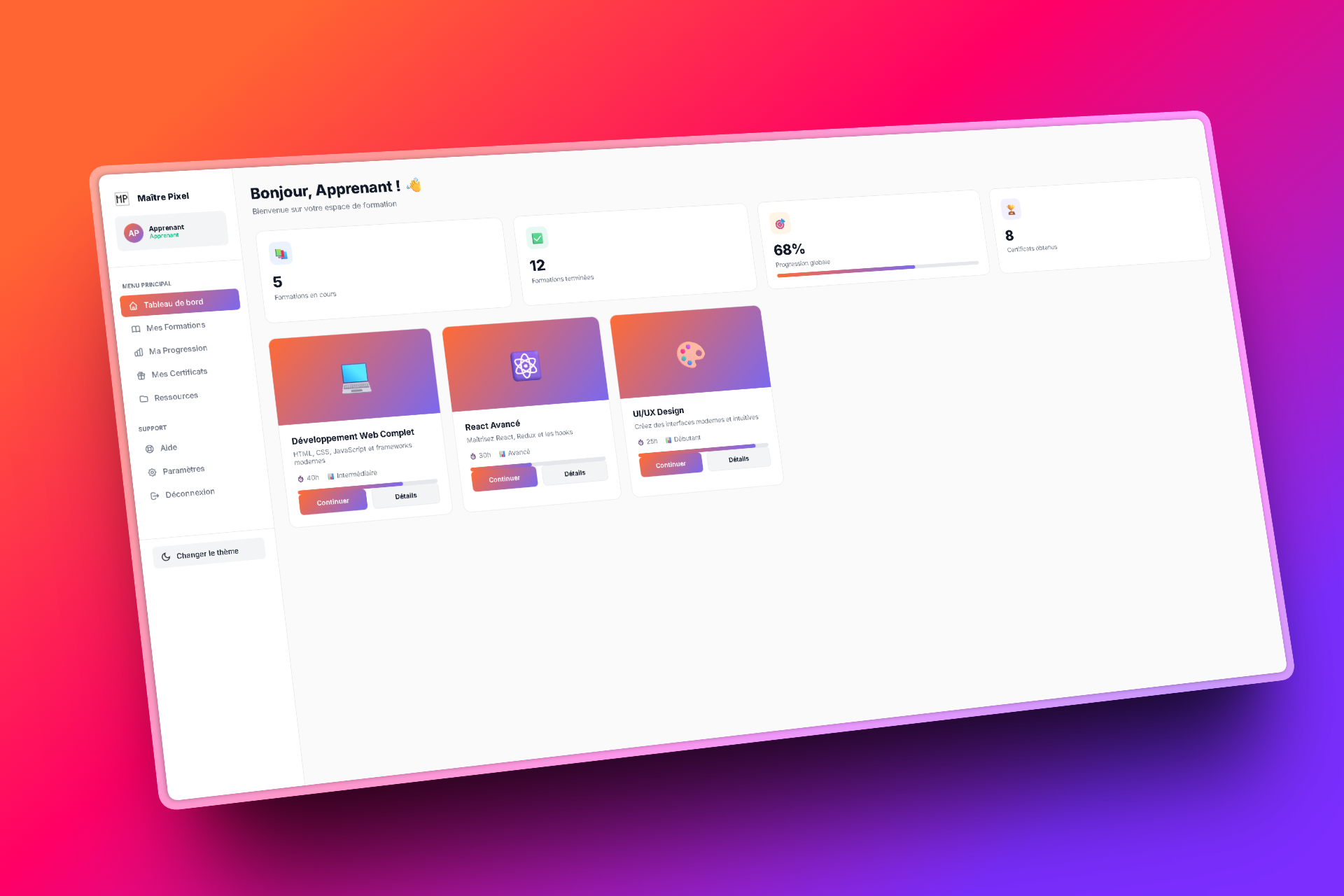 Plateforme E-Learning - Vue 3